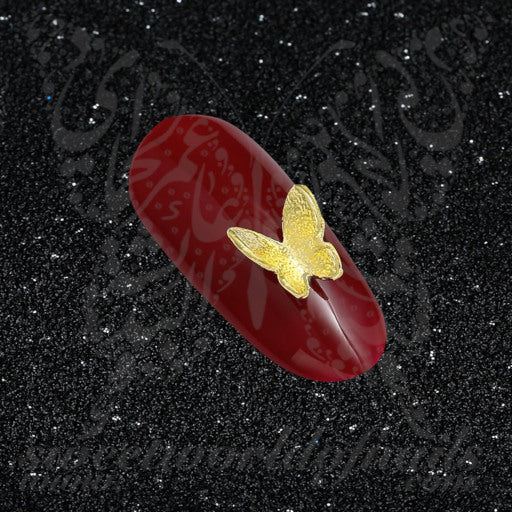 Size: 7.5*7.5mm3D Gold Butterfly Nail Charms /2 pcs