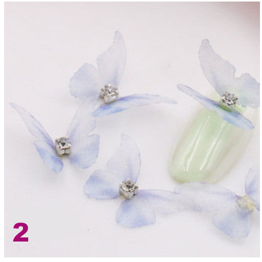 3D Butterfly Nail Art Decoration with Rhinestone 
