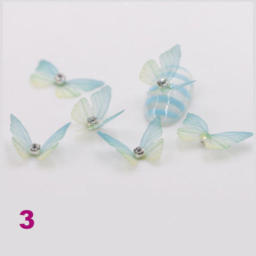 3D Butterfly Nail Art Decoration with Rhinestone 
