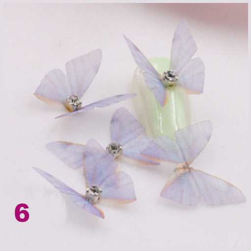 3D Butterfly Nail Art Decoration with Rhinestone 