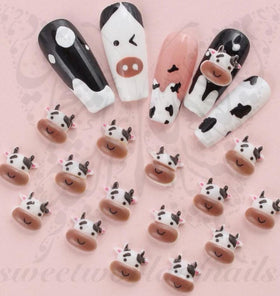 3d Cow Nail Art Decoration charms / 2pcs