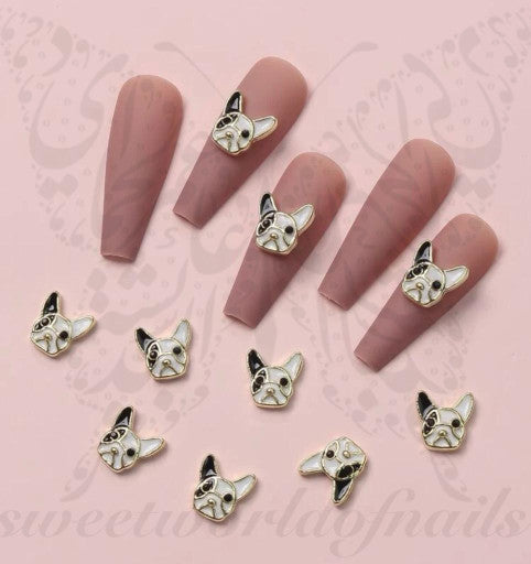 Silver Leopard Head Shaped Nail 3D Charms 