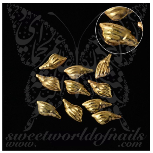 3D Gold Silver Seashells Nail Charms Decoration
