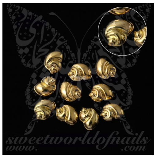 3D Gold Silver Seashells Nail Charms Decoration