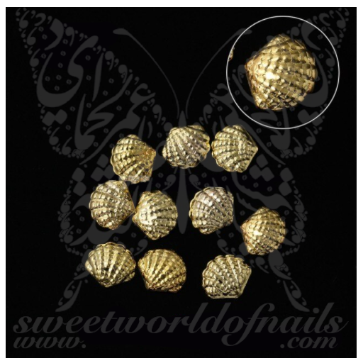 3D Gold Silver Seashells Nail Charms Decoration
