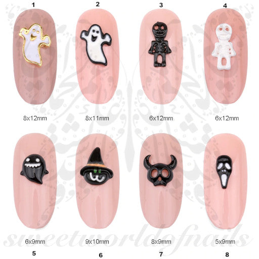 Halloween Nail Art Charms,resin 3d Ghost, Cat, Pumpkin, Haunted