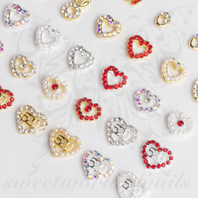 3D Heart Nail Rhinestone Charms /2 pcs