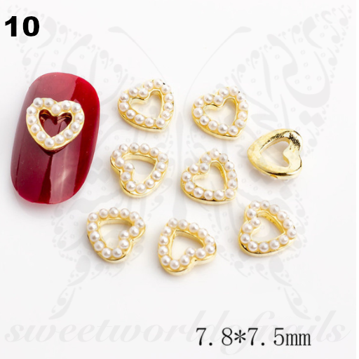 3D Heart Nail Rhinestone Charms /2 pcs