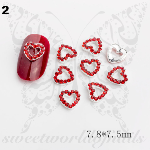 3D Heart Nail Rhinestone Charms /2 pcs