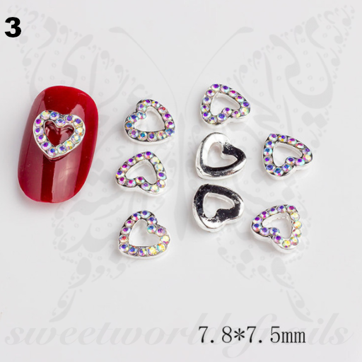 3D Heart Nail Rhinestone Charms /2 pcs