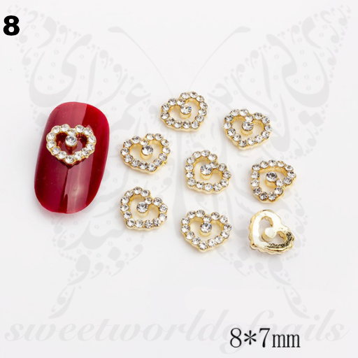 3D Heart Nail Rhinestone Charms /2 pcs