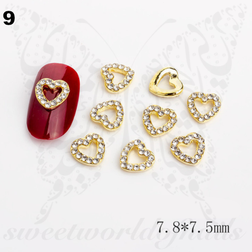 3D Heart Nail Rhinestone Charms /2 pcs