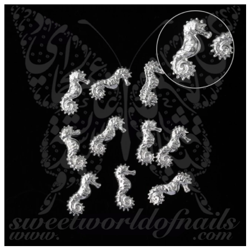 3D Gold Silver Seahorse Nail Charms Decoration