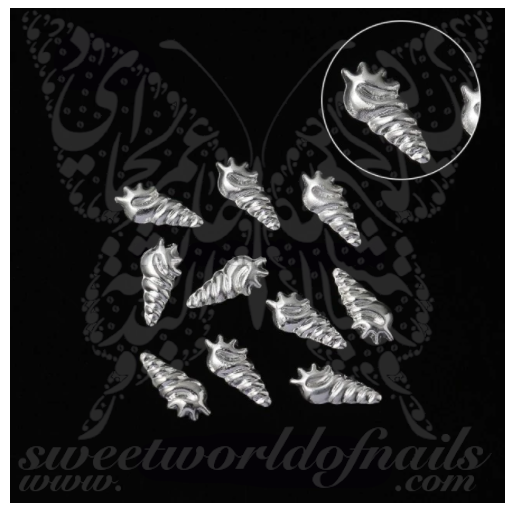 3D Gold Silver Seashells Nail Charms Decoration