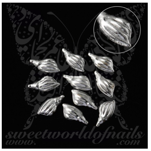 3D Gold Silver Seashells Nail Charms Decoration