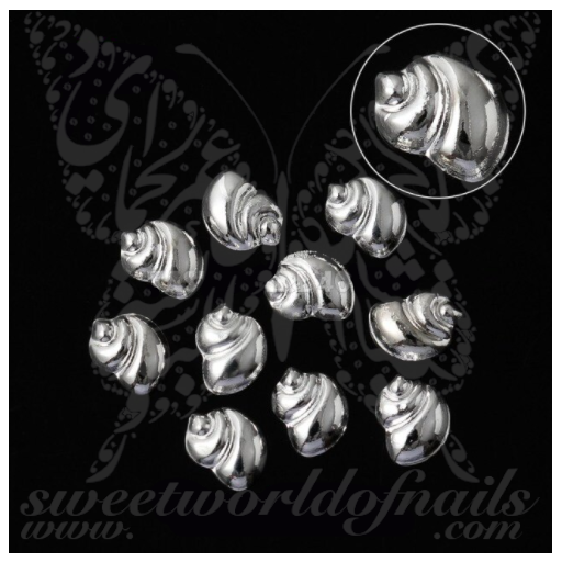 3D Gold Silver Seashells Nail Charms Decoration