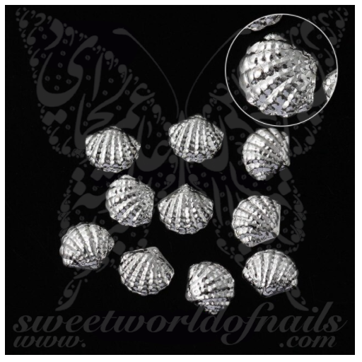 3D Gold Silver Seashells Nail Charms Decoration