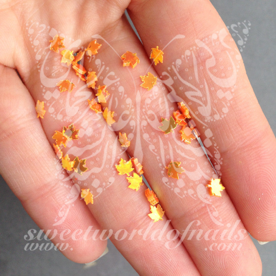 Autumn Nail Art 3D Yellow Maple Leaves Nail Decoration