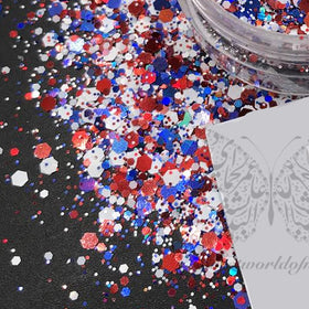 4th of July Hexagon Nail Glitter Nail Art Decoration