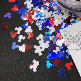 4th Of July Nail Art Mickey Confetti Glitter