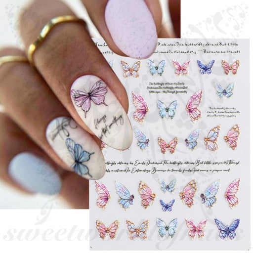 5D Embossed Butterfly Nail Art Stickers