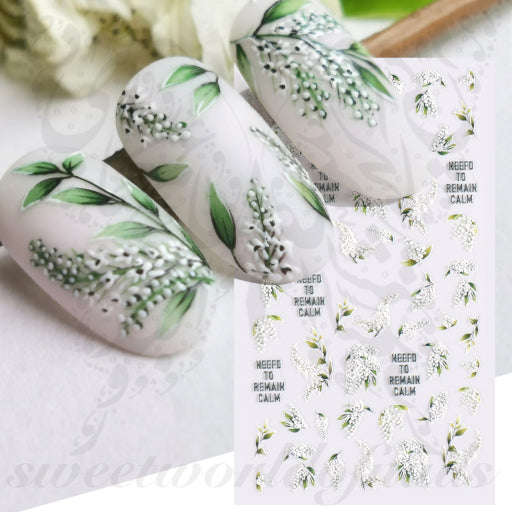 5D Embossed Flower Nail Art Stickers