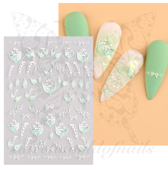 5D Embossed Flower Nail Art Stickers