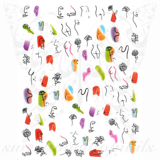 Abstract Nail Art Minimalist Nail Stickers