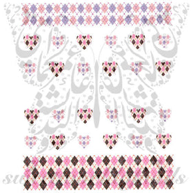 Argyle Pattern Nail Art Pink And Purple Argyle Pattern Water Slide Nail Decals