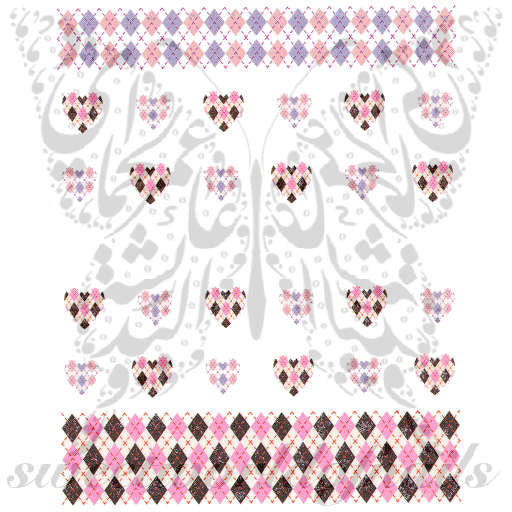 Argyle Pattern Nail Art Pink And Purple Argyle Pattern Water Slide Nail Decals