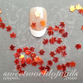Autumn Nail Art 3D Orange Maple Leaves Nail Decoration