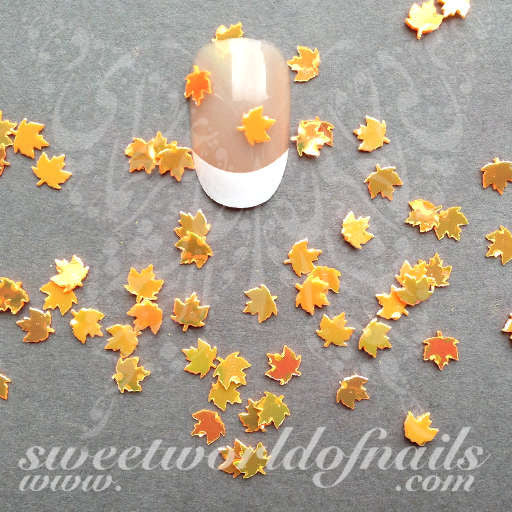 Autumn Nail Art 3D Yellow Maple Leaves Nail Decoration