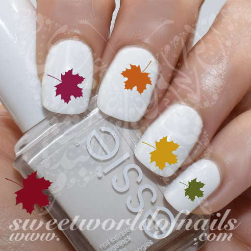 Autumn Nail Art Maple Tree Leaves Nail Water Decals Water Slides