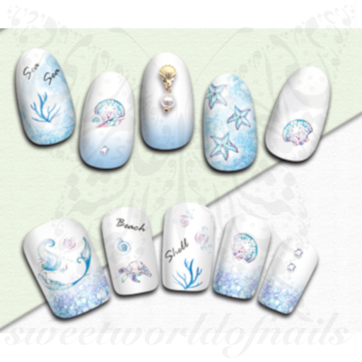 Summer Nail Art Jellyfish Starfish Nail Stickers