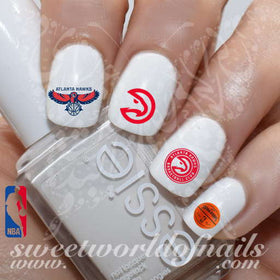 Atlanta Hawks NBA Basketball Nail Art Water Decals Nail Water Slides NBA LOGO
