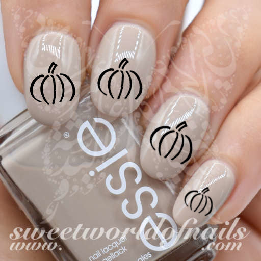 Autumn Nails Black Pumpkin Nail Water Decals