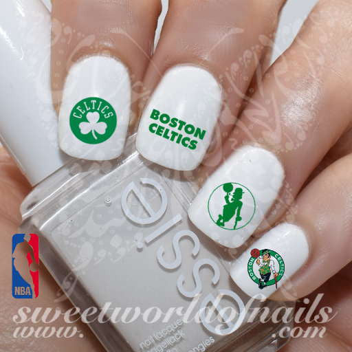 Boston Celtics Nail Art NBA Basketball Nail Water Decals Nail Transfers Wraps