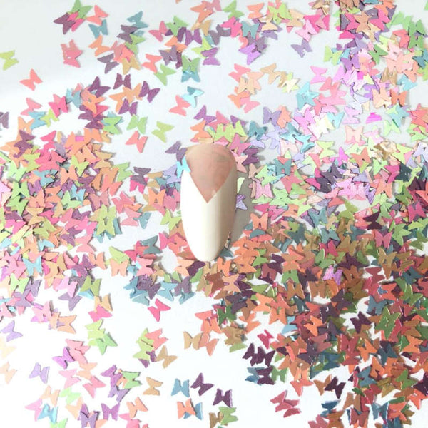 Butterfly Nail Art Spring Confetti Glitter