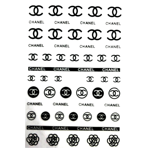 Black Flower Nail Art Nail Stickers