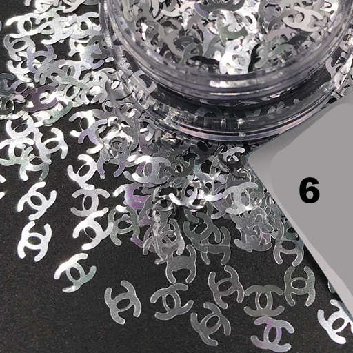 Chanel Nail Art Glitter Confetti Nail Decoration
