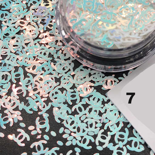 Chanel Nail Art Glitter Confetti Nail Decoration