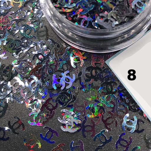 Chanel Nail Art Glitter Confetti Nail Decoration