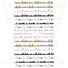 City Outline Nail Art Nail Stickers