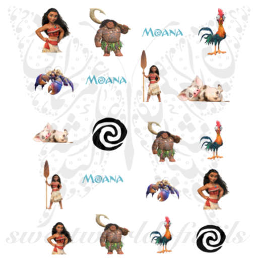 Moana nail art decals