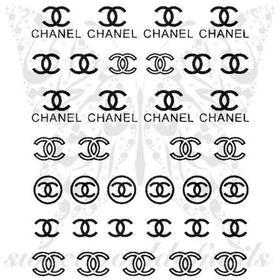 Black Flower Nail Art Water Decals C