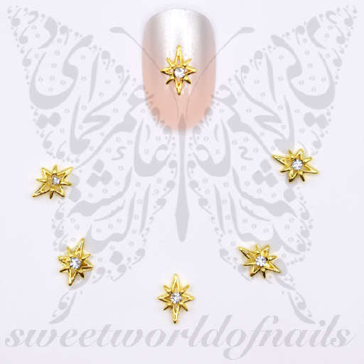 Size: 1cm*cm  Quantity: 2 pcs  Color: Gold   Application: Apply a few drops of nail glue on finished manicure and place the charms on the desired area.