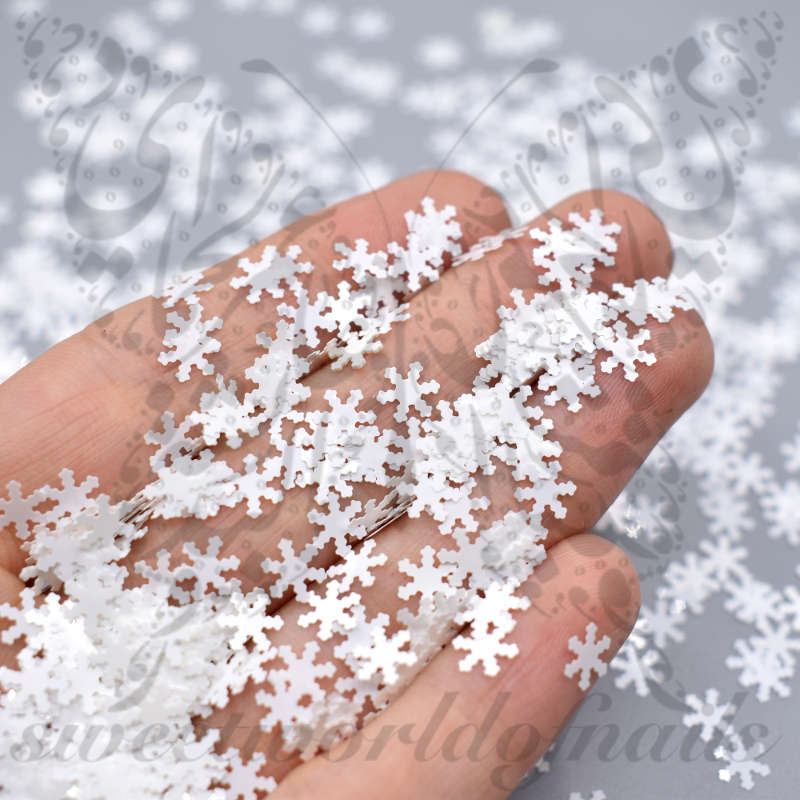 Christmas Nails 3D White Snowflakes Decoration