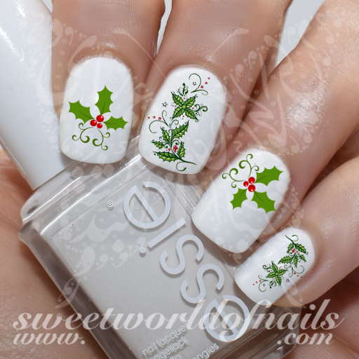 Christmas Nails Holly Berry Nail Water Decals
