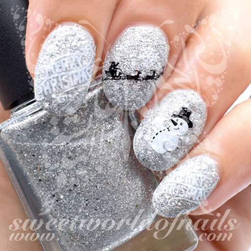 Christmas Nails Santa Sleigh Snowman Nail Water Decals