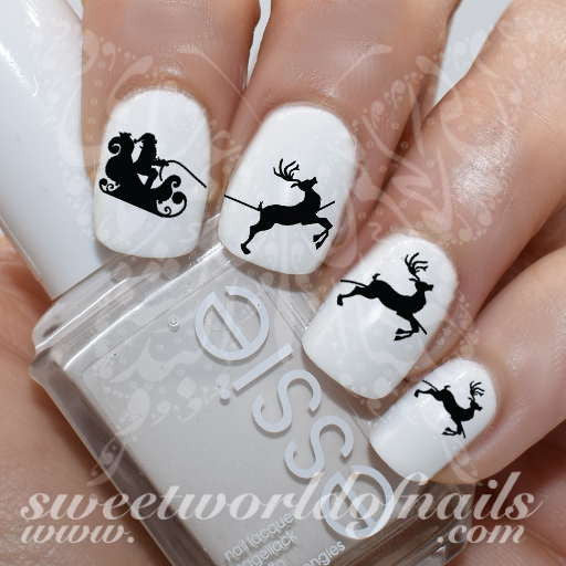 Christmas Snowflakes Santa Reindeer Xmas Nail Art Stickers Christmas Snowflakes Santa Reindeer Xmas Nail Art Stickers